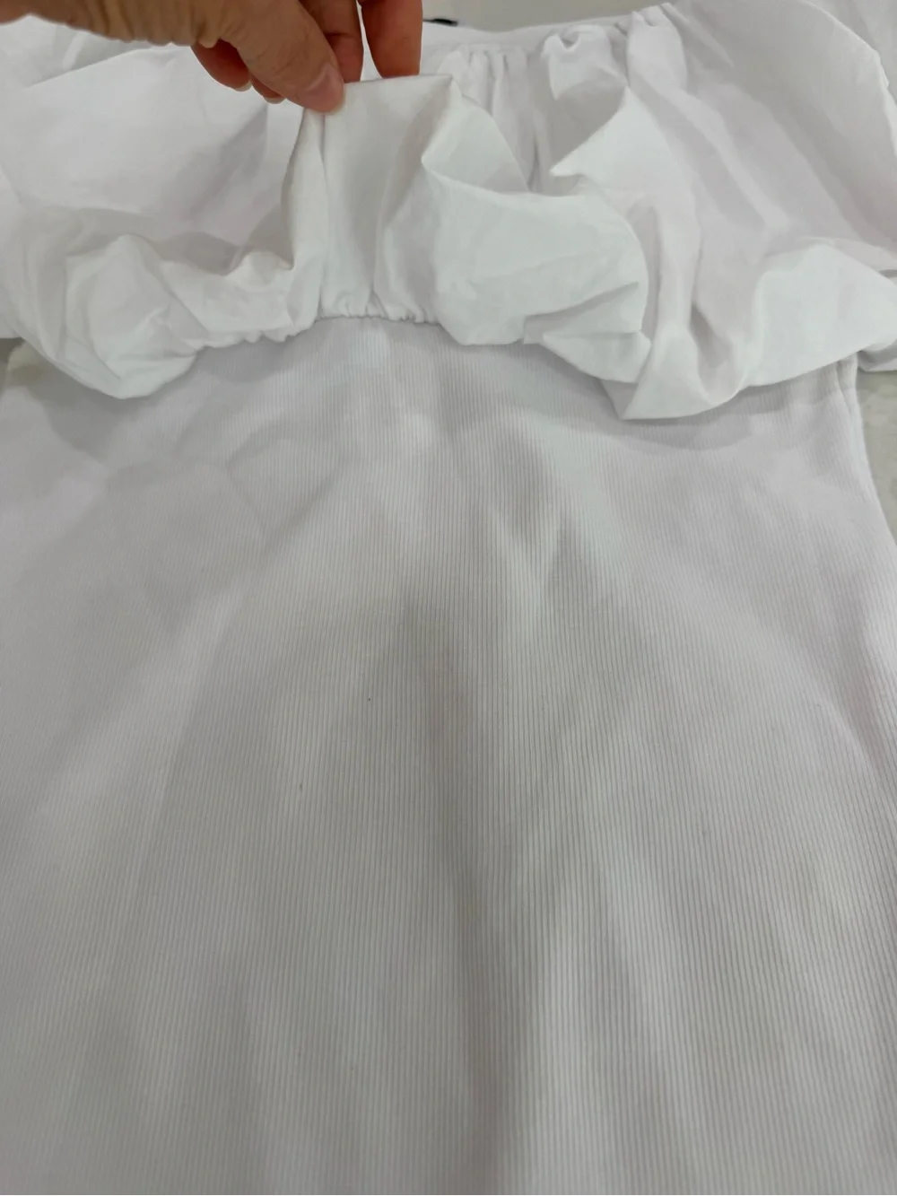 Zara White Off-Shoulder Ruffle Top - Picture 2 of 4